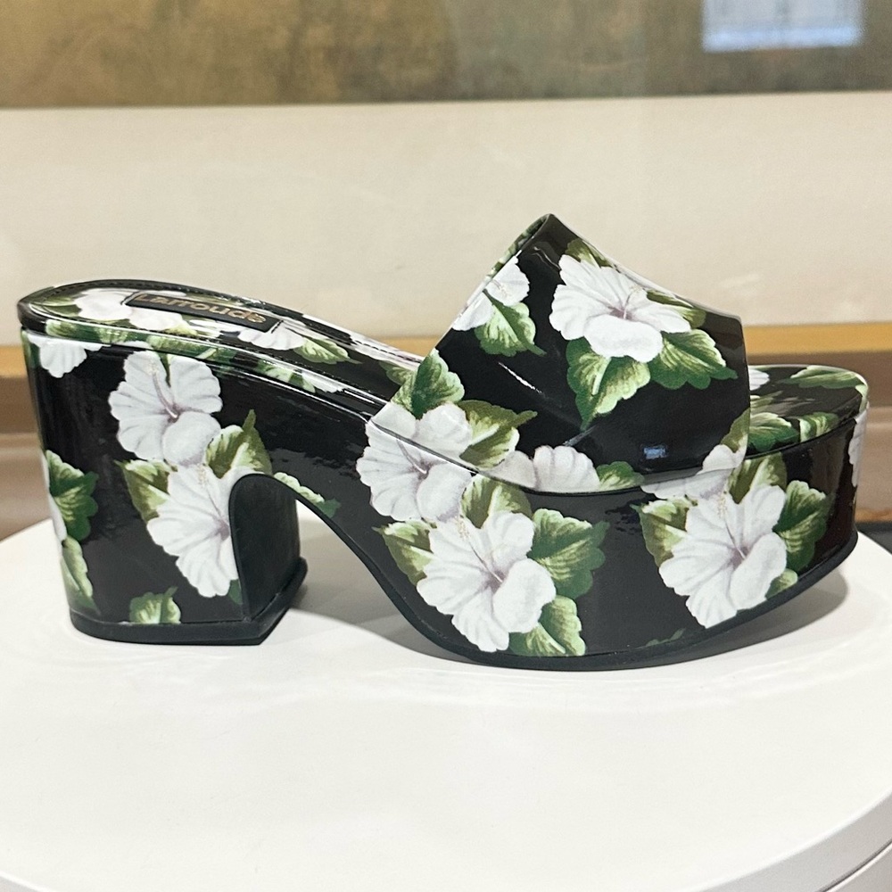 🌸LARROUDE🌸 Miso Platform Sandal In Scarlet Printed Leather Size: 5.5